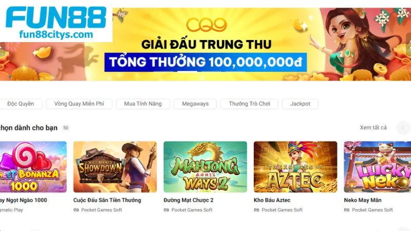 Kho game tại Fun88 đầy cuốn hút